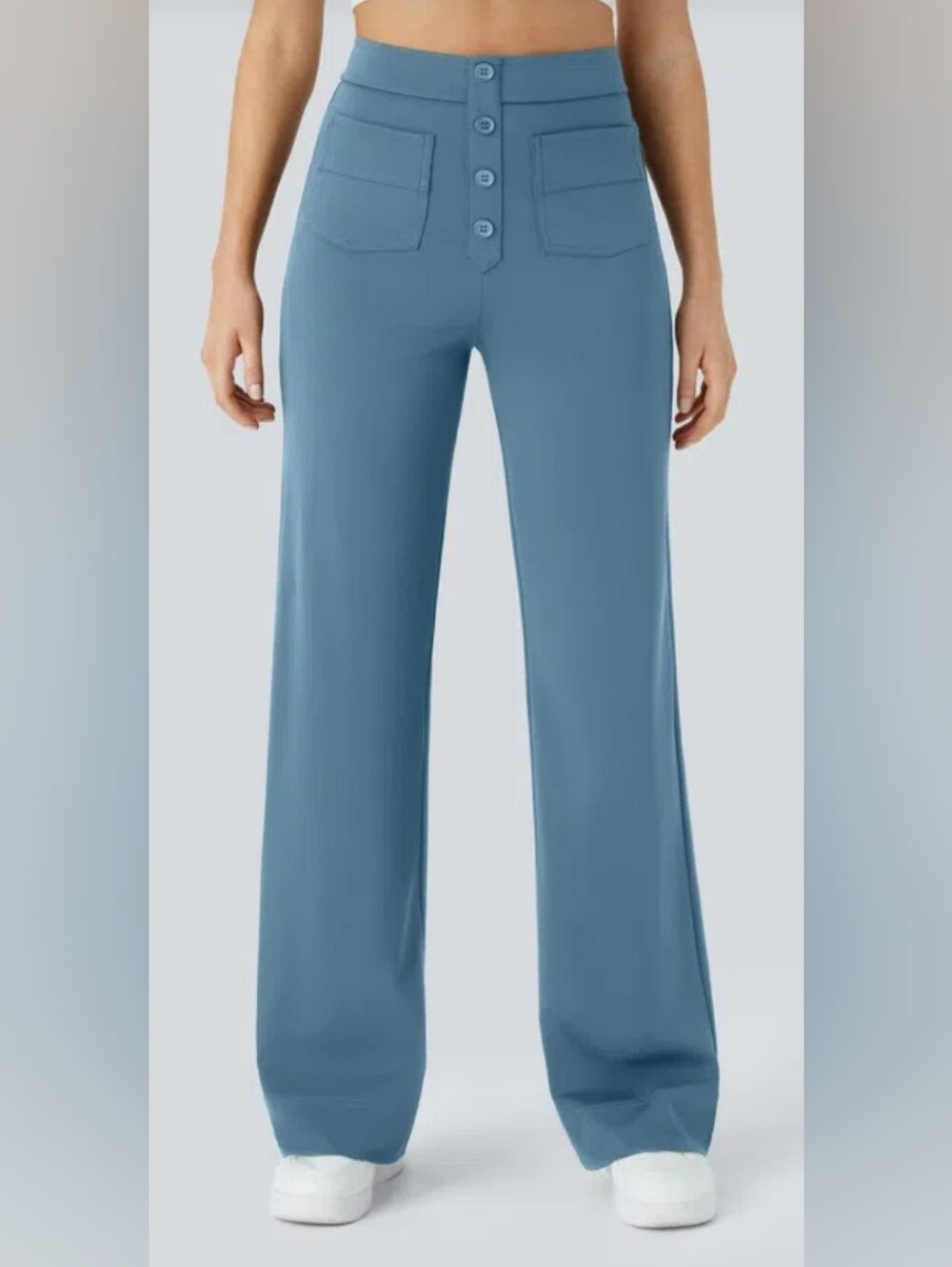Halara DayStretch High Waisted Straight Leg Pants Size Large Blue